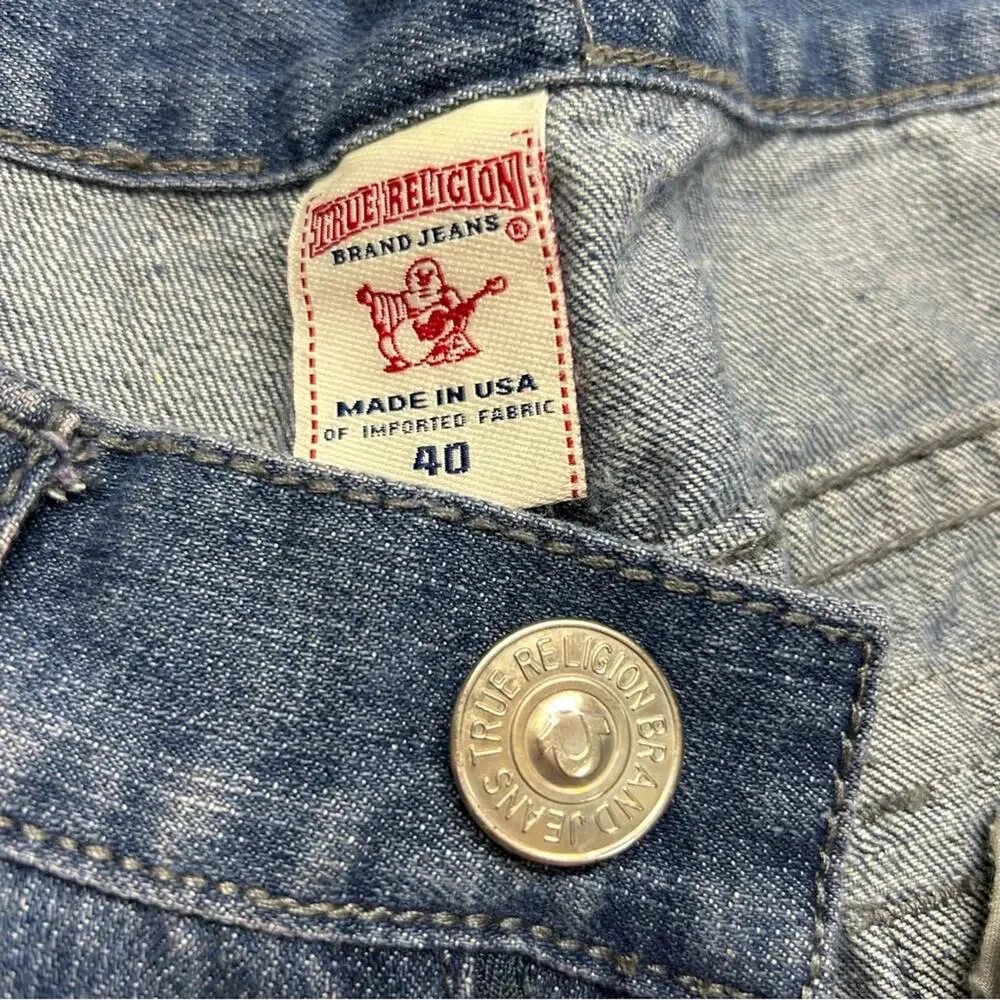 True Religion Jeans Joey Super Denim Blue Pants Womens Size 40 CA 30427